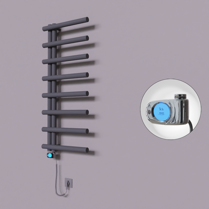 Tuna Dekoratif Elektrikli Havlupan 500x1150 Koyu Antrasit (Musa Termostat) 300W