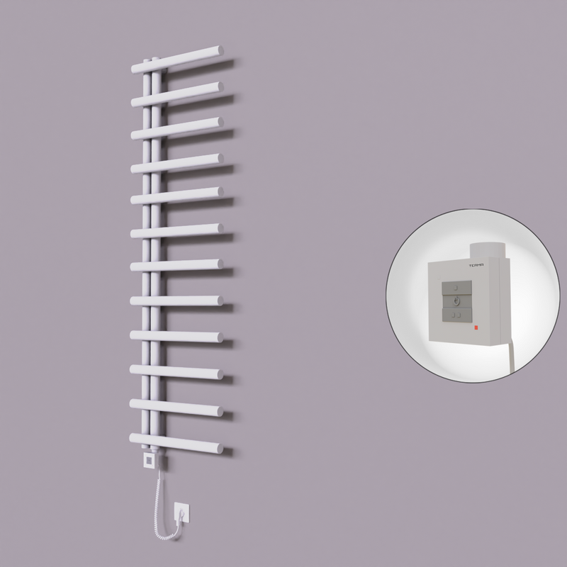 Tuna Dekoratif Elektrikli Havlupan 500x1750 Beyaz (KTX1 Termostat) 600W Spiral Kablolu