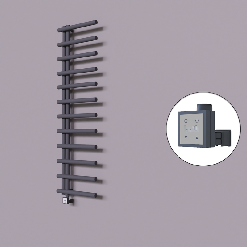 Tuna Dekoratif Elektrikli Havlupan 500x1750 Koyu Antrasit (KTX3 Termostat) 600W