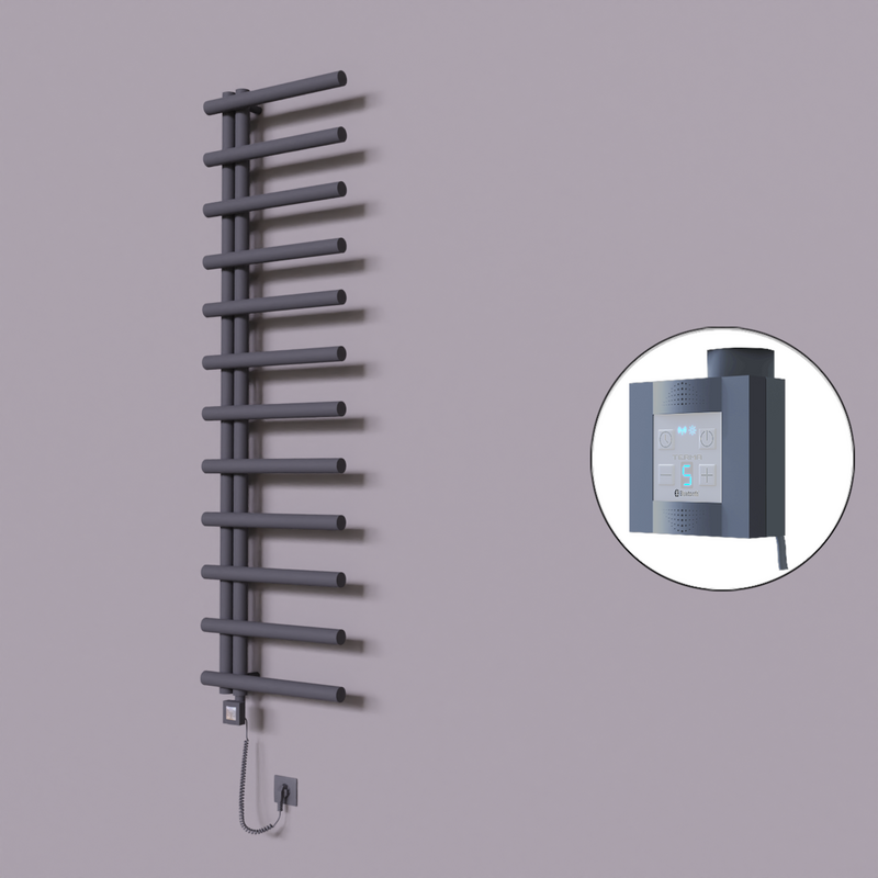 Tuna Dekoratif Elektrikli Havlupan 500x1750 Koyu Antrasit (KTX4 Termostat) 600W Spiral Kablolu