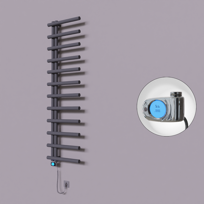 Tuna Dekoratif Elektrikli Havlupan 500x1750 Koyu Antrasit (Musa Termostat) 600W