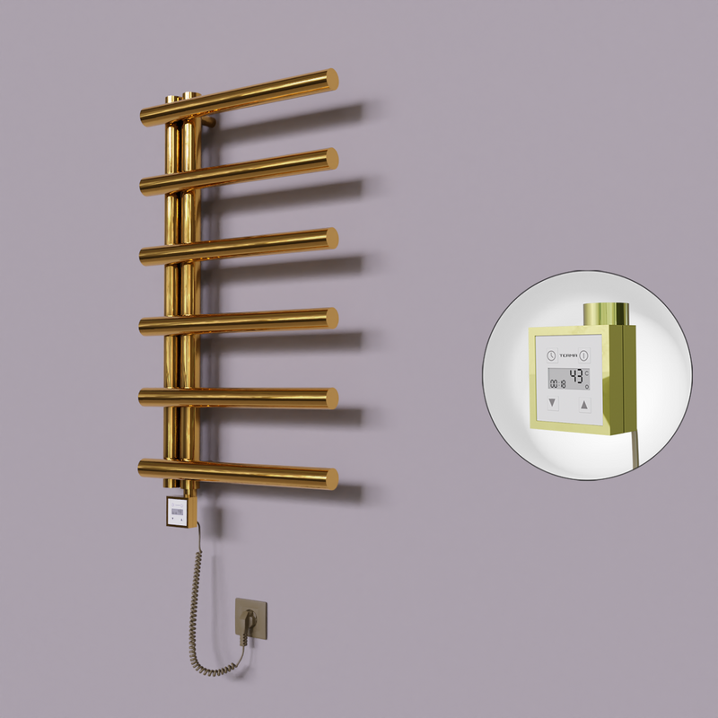 Tuna Dekoratif Elektrikli Havlupan 500x850 Altın (KTX3 Termostat) 200W Spiral Kablolu