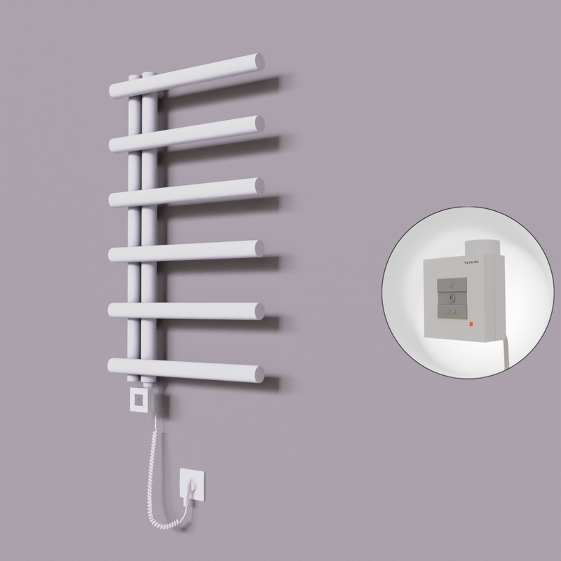 Tuna Dekoratif Elektrikli Havlupan 500x850 Beyaz (KTX1 Termostat) 300W Spiral Kablolu