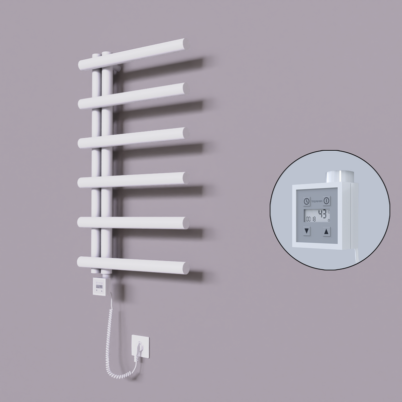 Tuna Dekoratif Elektrikli Havlupan 500x850 Beyaz (KTX3 Termostat) 300W Spiral Kablolu