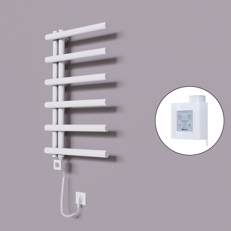 Tuna Dekoratif Elektrikli Havlupan 500x850 Beyaz (KTX4 Termostat) 300W Spiral Kablolu