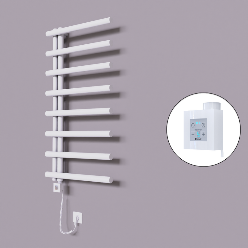 Tuna Dekoratif Elektrikli Havlupan 600x1150 Beyaz (KTX4 Termostat) 600W Spiral Kablolu