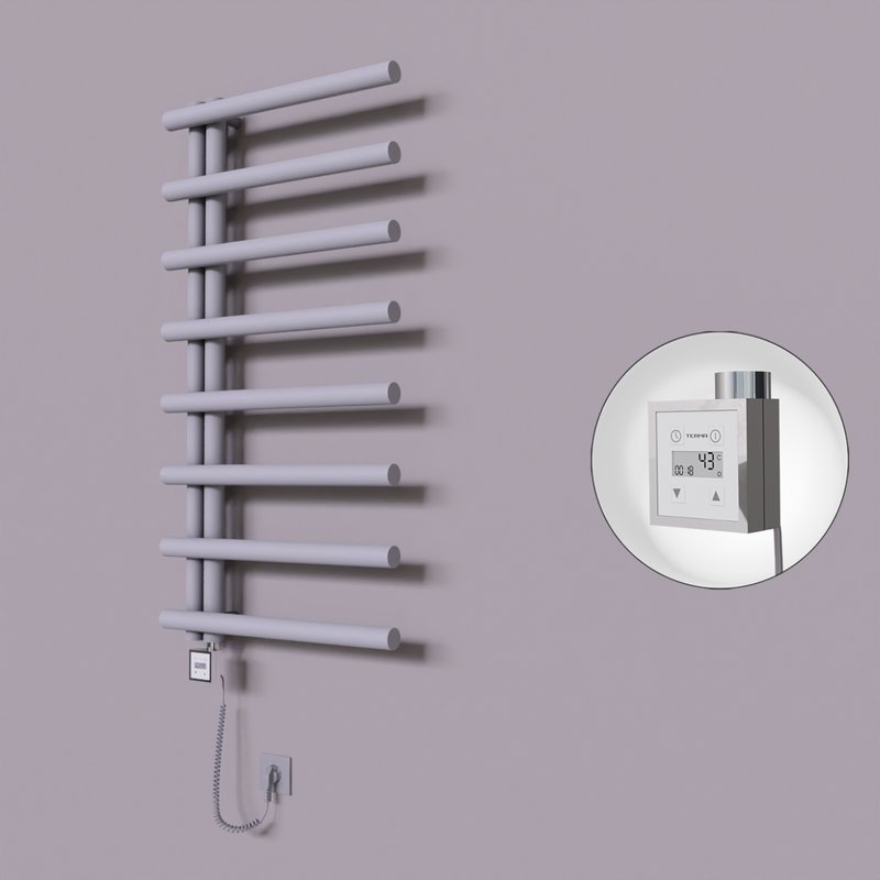 Tuna Dekoratif Elektrikli Havlupan 600x1150 Gri (KTX3 Termostat) 600W Spiral Kablolu