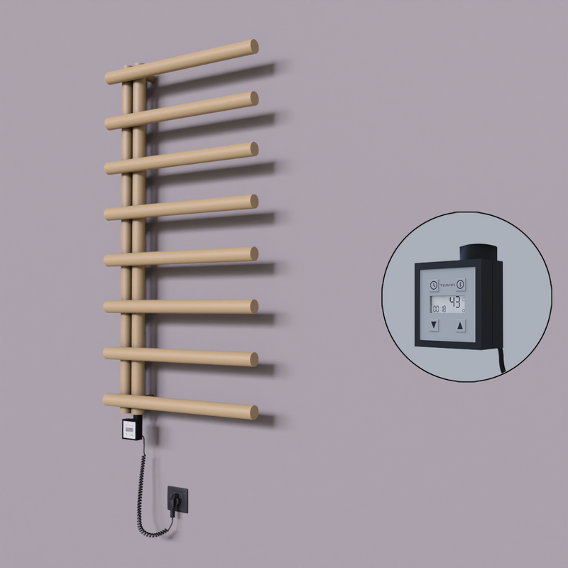 Tuna Dekoratif Elektrikli Havlupan 600x1150 Kapuçino (KTX3 Termostat) 600W Spiral Kablolu