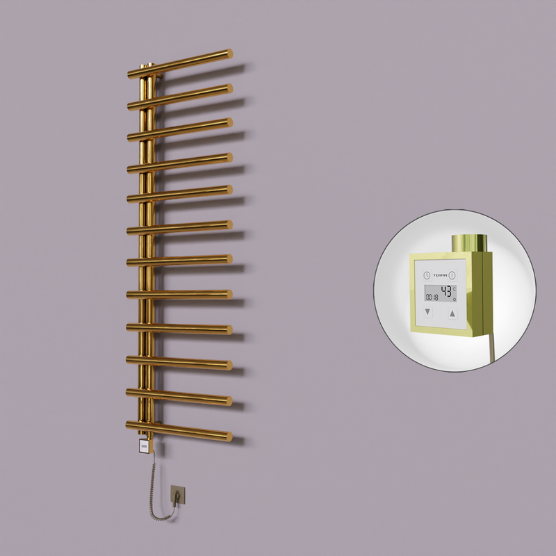 Tuna Dekoratif Elektrikli Havlupan 600x1750 Altın (KTX3 Termostat) 600W Spiral Kablolu