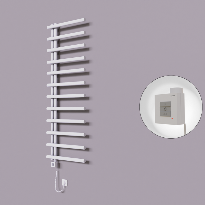 Tuna Dekoratif Elektrikli Havlupan 600x1750 Beyaz (KTX1 Termostat) 1000W Spiral Kablolu