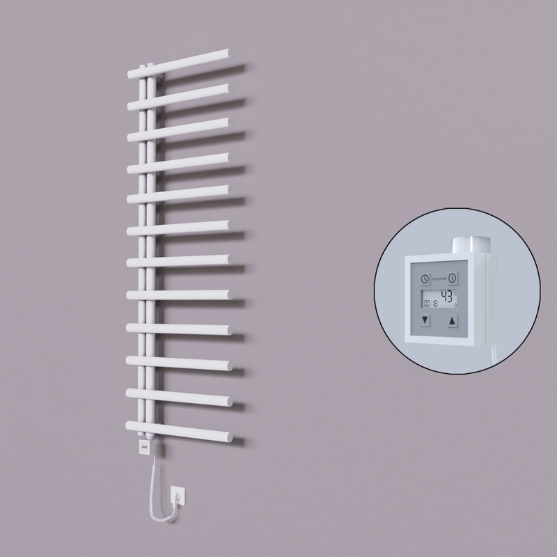 Tuna Dekoratif Elektrikli Havlupan 600x1750 Beyaz (KTX3 Termostat) 1000W Spiral Kablolu