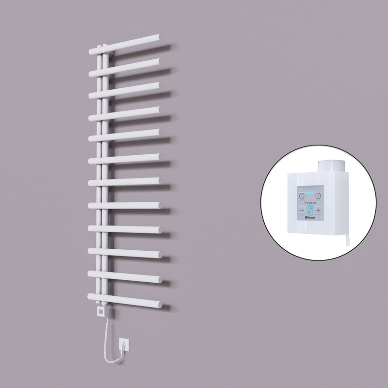 Tuna Dekoratif Elektrikli Havlupan 600x1750 Beyaz (KTX4 Termostat) 1000W Spiral Kablolu