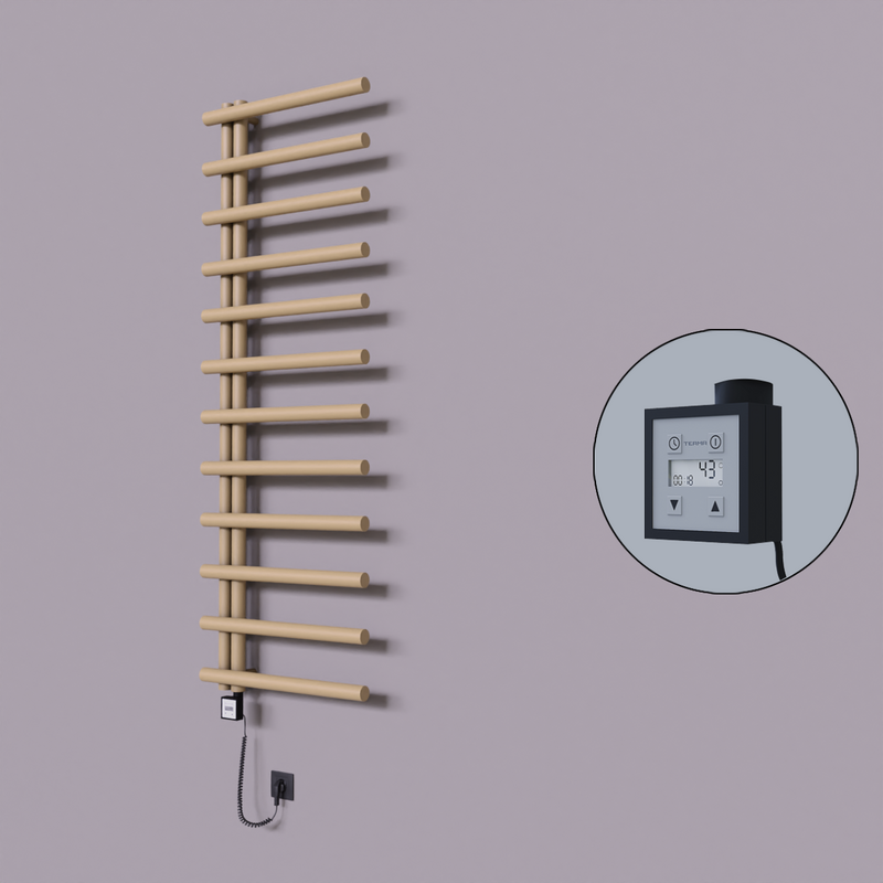 Tuna Dekoratif Elektrikli Havlupan 600x1750 Kapuçino (KTX3 Termostat) 1000W Spiral Kablolu