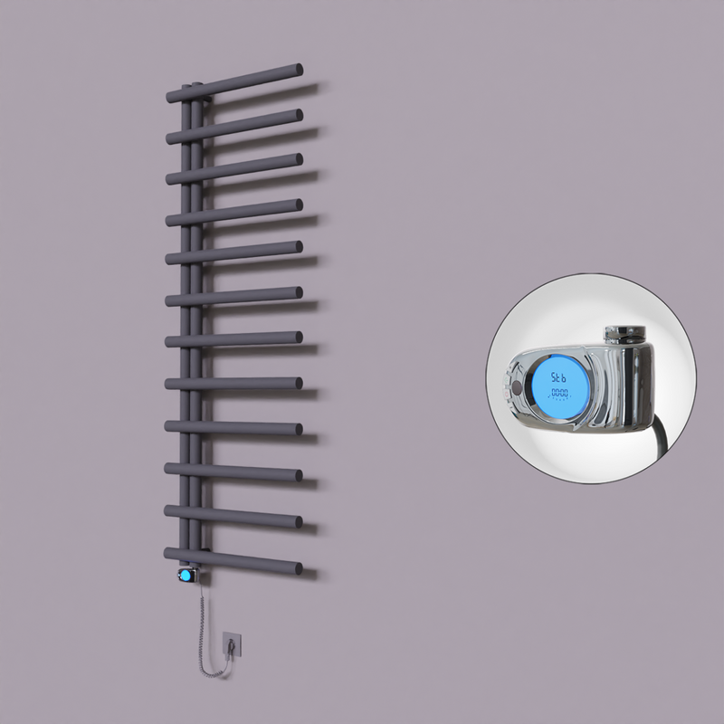 Tuna Dekoratif Elektrikli Havlupan 600x1750 Koyu Antrasit (Musa Termostat) 900W