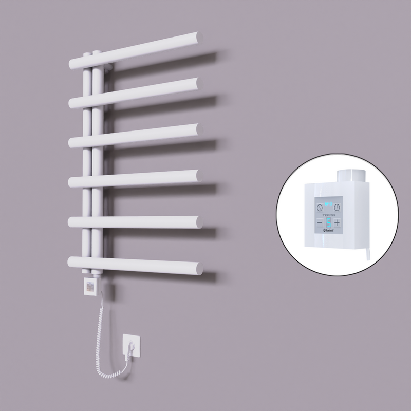 Tuna Dekoratif Elektrikli Havlupan 600x850 Beyaz (KTX4 Termostat) 300W Spiral Kablolu