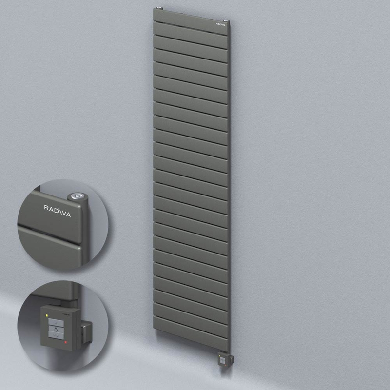 Type 10H Electric Steel Decorative Radiator 1772x500 Anthracite (KTX1 Thermostat) 1000W