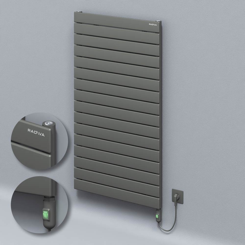 Type 10H Electric Steel Radiateur Décoratif 1180x700 Anthracite (Bouton Marche/Arrêt) 900W