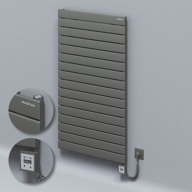 Type 10H Electric Steel Radiateur Décoratif 1180x700 Anthracite (KTX3 Thermostat) 1000W Câble spiralé