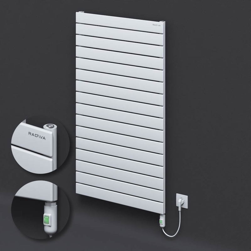 Type 10H Electric Steel Radiateur Décoratif 1180x700 Blanc (Bouton Marche/Arrêt) 900W