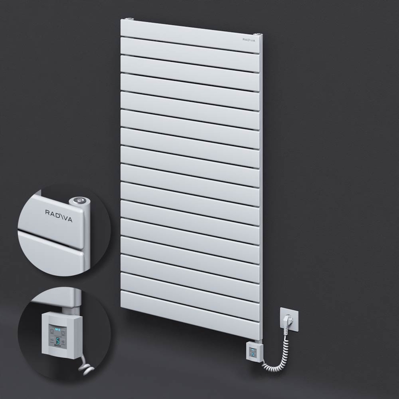 Type 10H Electric Steel Radiateur Décoratif 1180x700 Blanc (KTX4 Thermostat) 1000W Câble spiralé