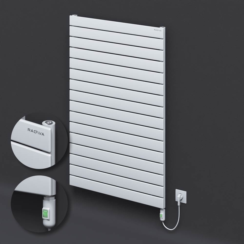 Type 10H Electric Steel Radiateur Décoratif 1180x800 Blanc (Bouton Marche/Arrêt) 1200W