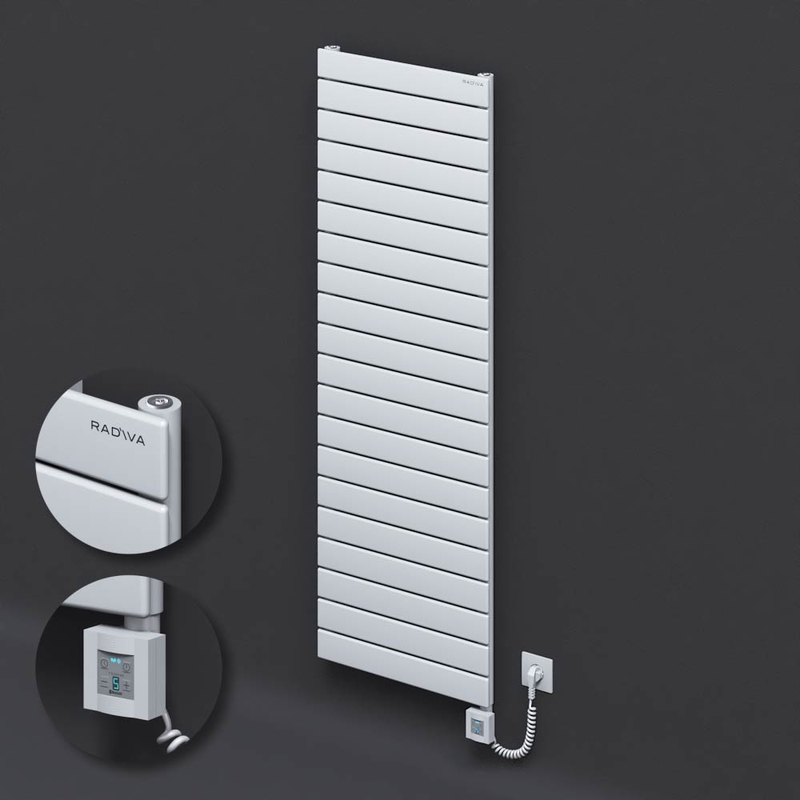 Type 10H Electric Steel Radiateur Décoratif 1476x500 Blanc (KTX4 Thermostat) 1000W Câble spiralé