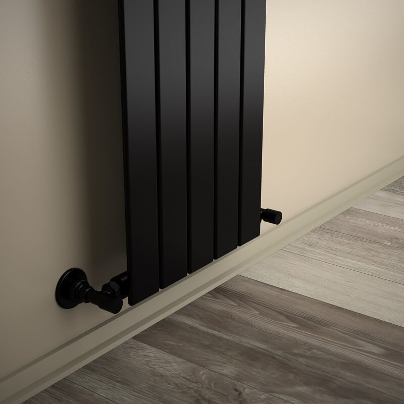 Type 10V Decorative Radiator 1200x366 Matte Black