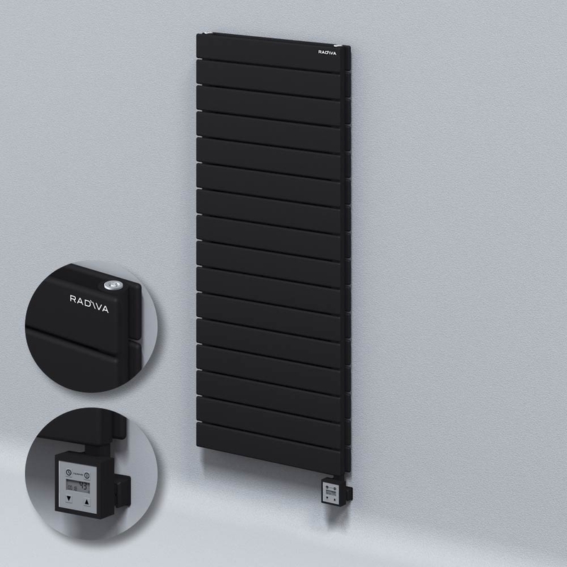 Type 20H Electric Steel Decorative Radiator 1180x500 Black (KTX3 Thermostat) 1000W