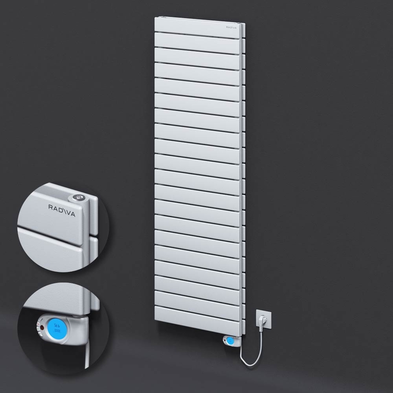 Type 20H Electric Steel Decorative Radiator 1476x500 White (Musa Thermostat) 1200W