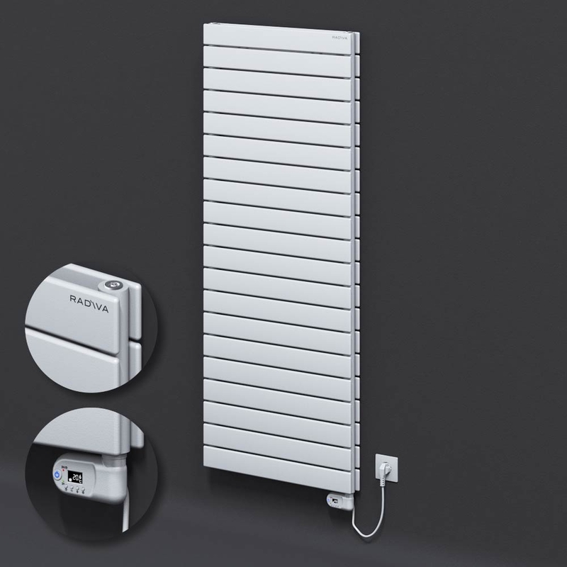 Type 20H Electric Steel Decorative Radiator 1476x600 White (Thesis Thermostat) 900W