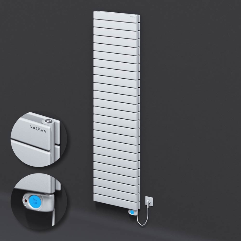 Type 20H Electric Steel Decorative Radiator 1772x500 White (Musa Thermostat) 1500W