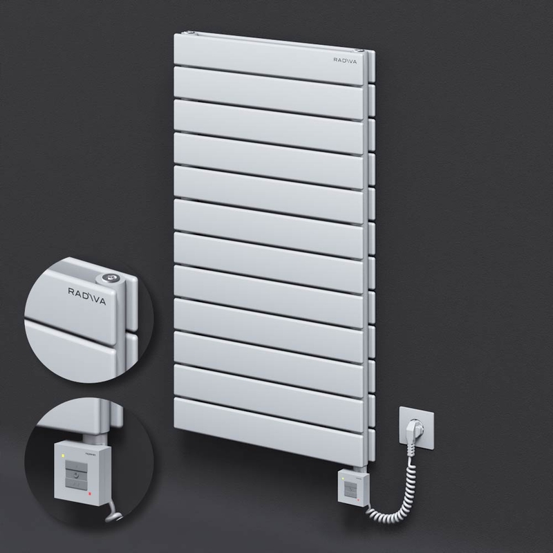 Type 20H Electric Steel Decorative Radiator 884x500 White (KTX1 Thermostat) 1000W Spiral Cable