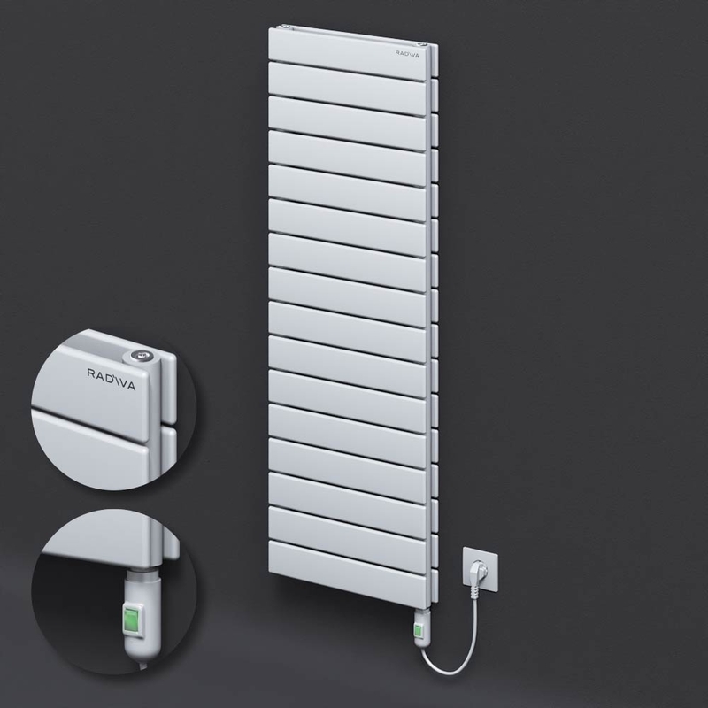 Type 20H Electric Steel Radiateur Décoratif 1180x400 Blanc (Bouton Marche/Arrêt) 900W