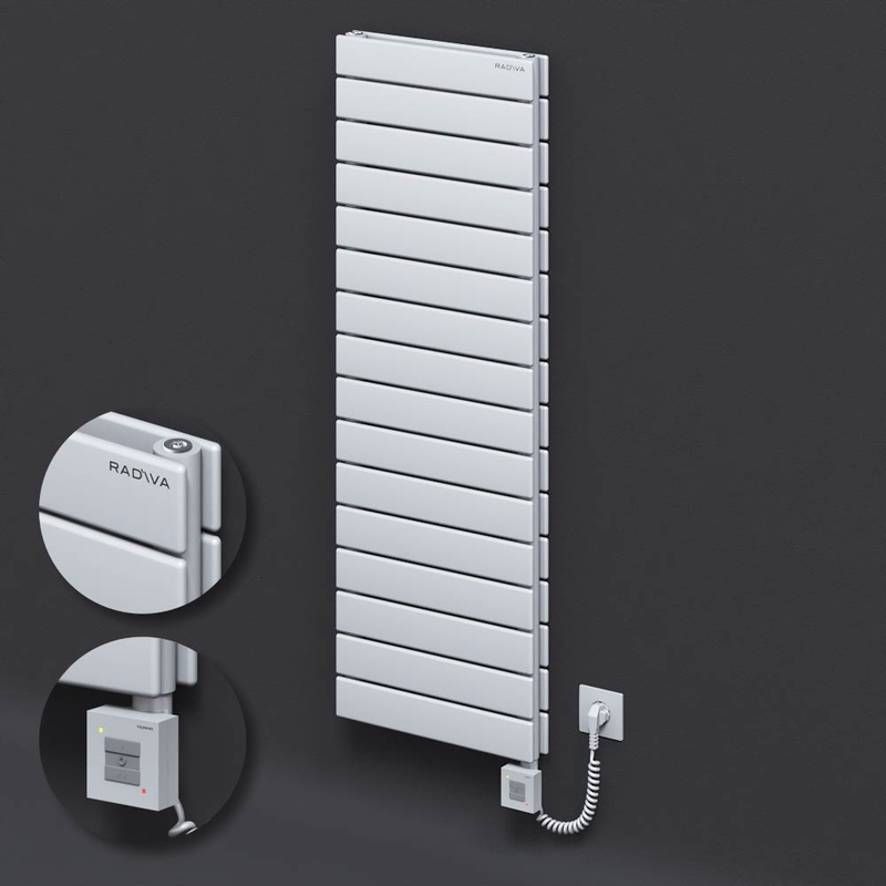 Type 20H Electric Steel Radiateur Décoratif 1180x400 Blanc (KTX1 Thermostat) 1000W Câble spiralé