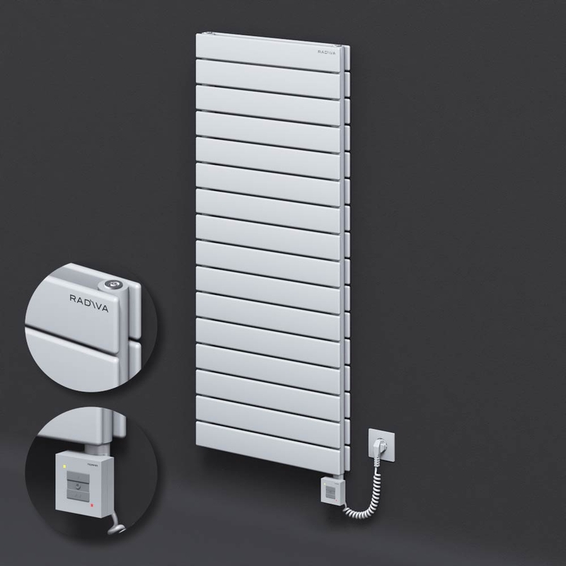 Type 20H Electric Steel Radiateur Décoratif 1180x500 Blanc (KTX1 Thermostat) 1000W Câble spiralé