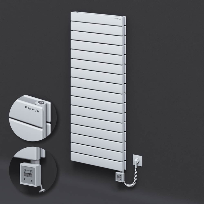 Type 20H Electric Steel Radiateur Décoratif 1180x500 Blanc (KTX3 Thermostat) 1000W Câble spiralé