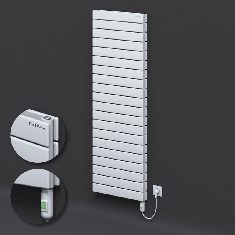 Type 20H Electric Steel Radiateur Décoratif 1476x500 Blanc (Bouton Marche/Arrêt) 1200W