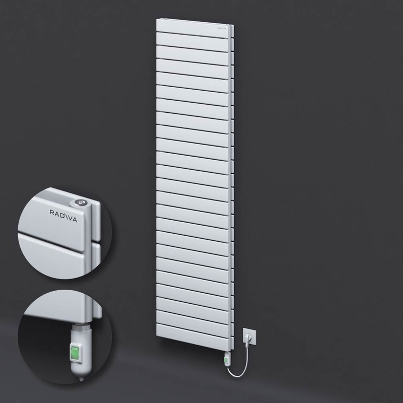 Type 20H Electric Steel Radiateur Décoratif 1772x500 Blanc (Bouton Marche/Arrêt) 1500W