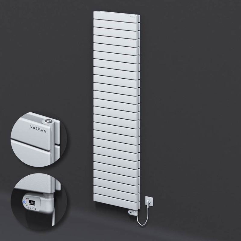 Type 20H Electric Steel Radiateur Décoratif 1772x500 Blanc (Thesis Thermostat) 900W