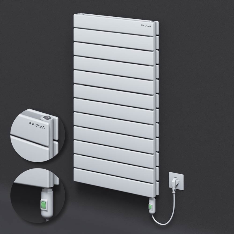 Type 20H Electric Steel Radiateur Décoratif 884x500 Blanc (Bouton Marche/Arrêt) 900W