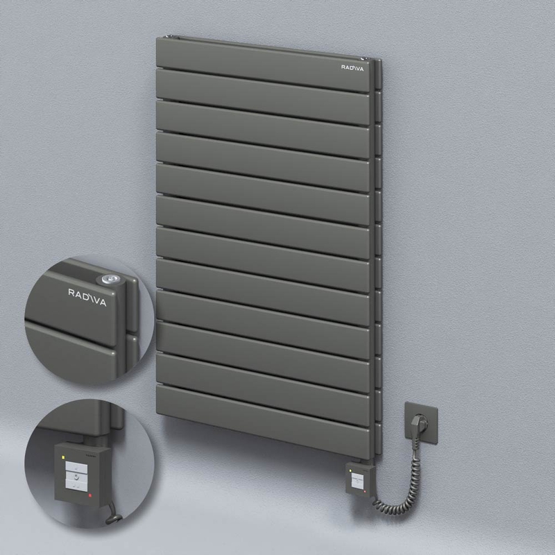 Type 20H Electric Steel Radiateur Décoratif 884x600 Anthracite (KTX1 Thermostat) 1000W Câble spiralé