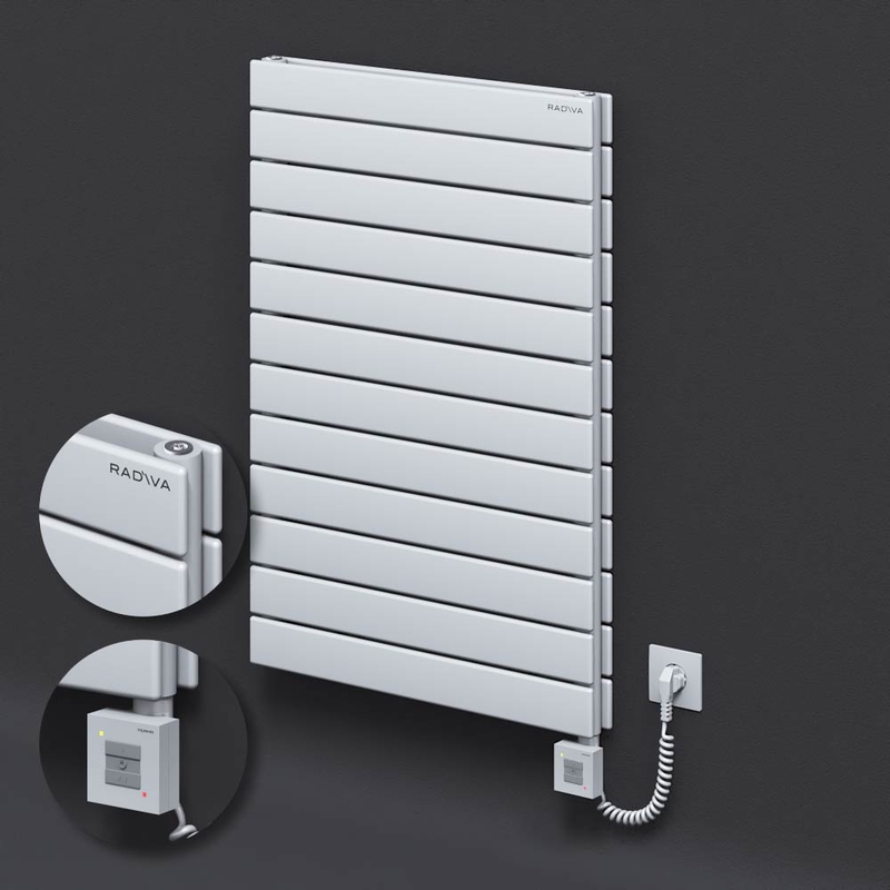 Type 20H Electric Steel Radiateur Décoratif 884x600 Blanc (KTX1 Thermostat) 1000W Câble spiralé