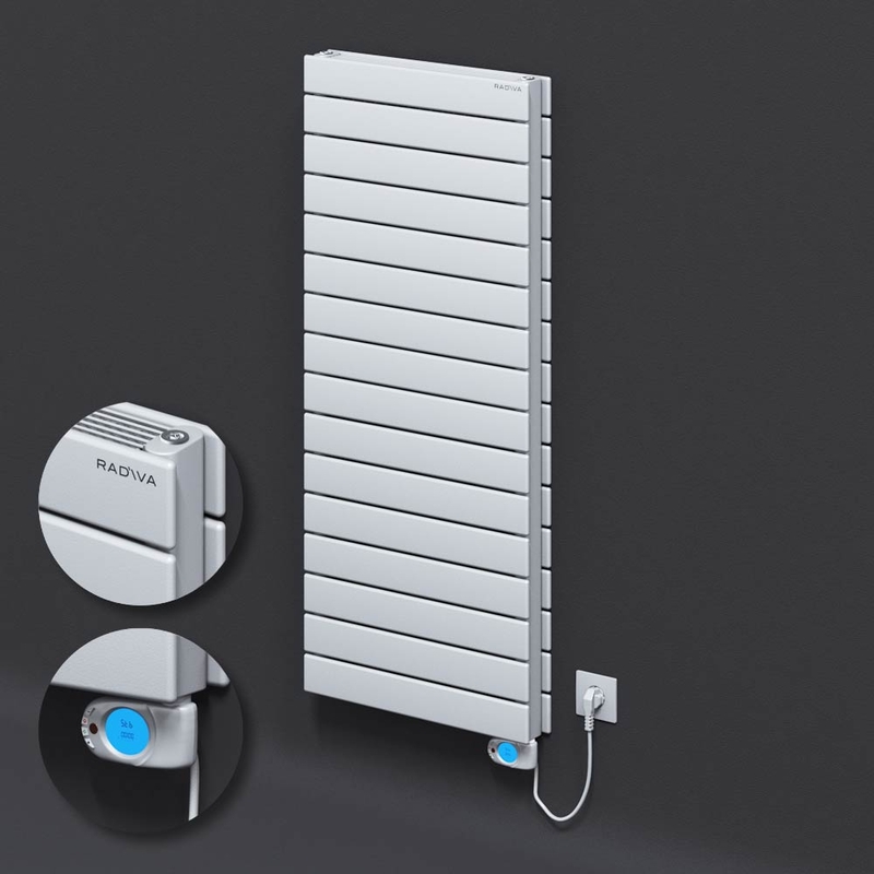 Type 21H Electric Steel Decorative Radiator 1180x500 White (Musa Thermostat) 1200W