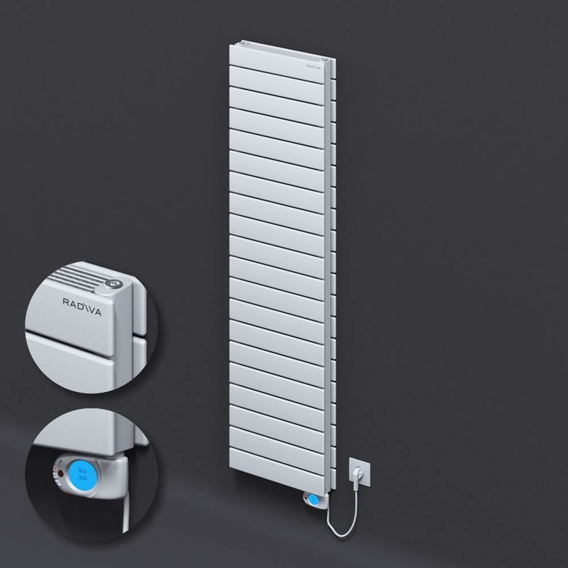 Type 21H Electric Steel Decorative Radiator 1476x400 White (Musa Thermostat) 1200W