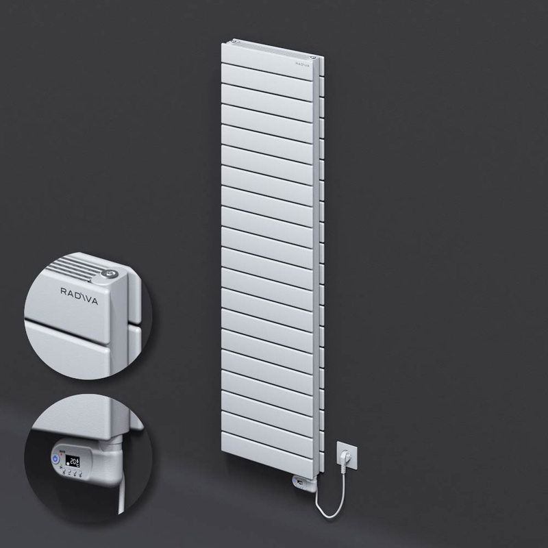 Type 21H Electric Steel Decorative Radiator 1476x400 White (Thesis Thermostat) 900W