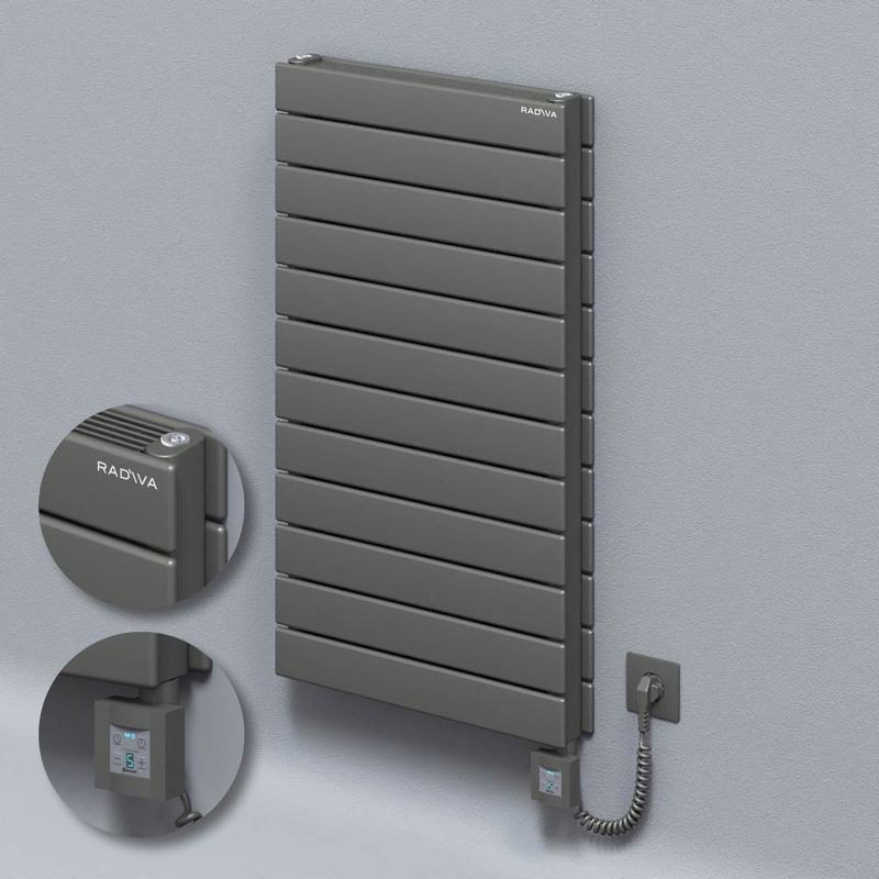 Type 21H Electric Steel Decorative Radiator 884x500 Anthracite (KTX4 Thermostat) 1000W Spiral Cable