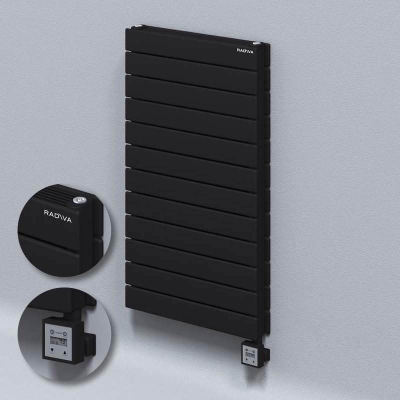 Type 21H Electric Steel Decorative Radiator 884x500 Black (KTX3 Thermostat) 1000W