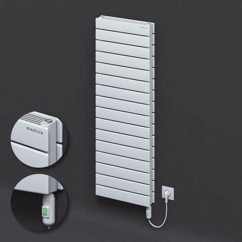 Type 21H Electric Steel Radiateur Décoratif 1180x400 Blanc (Bouton Marche/Arrêt) 900W