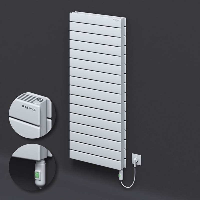 Type 21H Electric Steel Radiateur Décoratif 1180x500 Blanc (Bouton Marche/Arrêt) 1200W