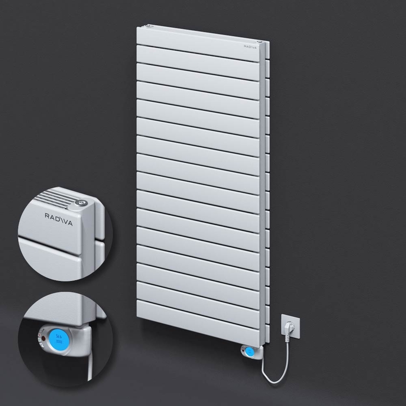 Type 21H Electric Steel Radiateur Décoratif 1180x600 Blanc (Musa Thermostat) 1500W